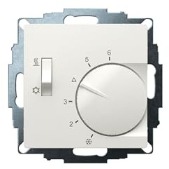 Eberle UP-Raumregler UTE 1770 (RAL 9010 glänzend, 55x55 mm, 5-30C, AC 230V, 1Wechsler, 10A/5A , Schalter Heizen/Kühlen) 191870554502