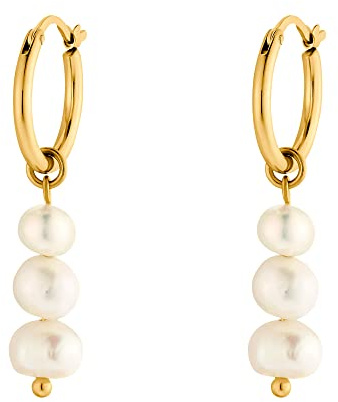 Heideman Ohrcreole Damen Maja Edelstahl Perle 3cm | Zeitloses Geschenk für Frauen zu jedem Anlass, elegant, hautfreundlich, nickelfrei und alltagstauglich