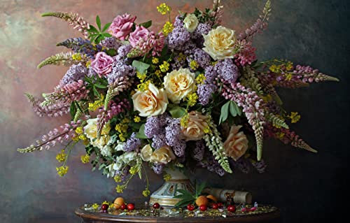 Puzzle 1000 Pieces Adulte Bouquet Romantique Fleurs Nature Morte 75 * 50Cm