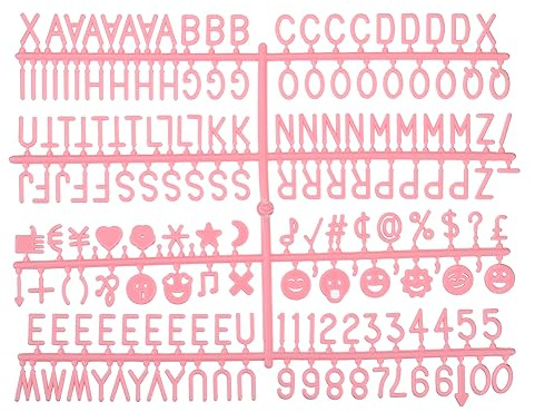 QUARKZMAN Filz Buchstabe Brett Ziffern Zeichen 3/4 Rosa Alphabet Nachricht Brett Veränderbar für Café Hochzeit Geburtstag