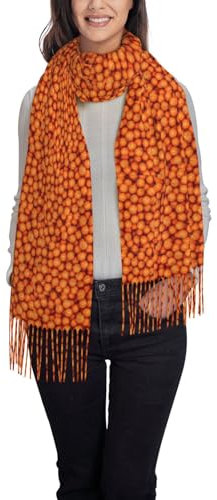 Melbrakin Basketball Orange Winter warme Schals, weiche Kaschmirschals für Damen, große Schals, modische Schals für Damen