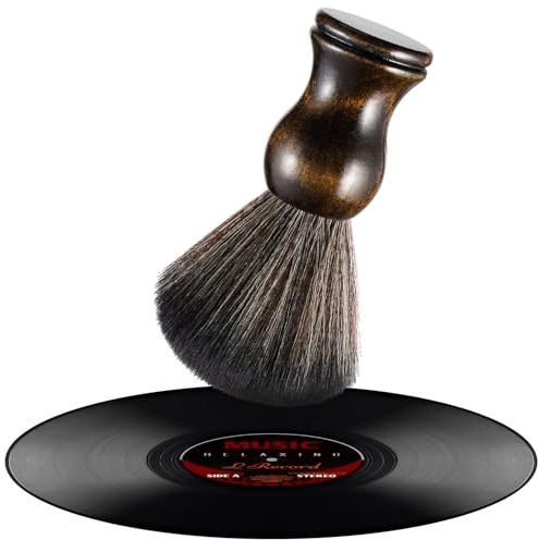 NiHome Vinyl Record Cleaning Brush, Anti-Static Soft LP Record Cleaner, Vinyl Dust Remover Brush with Ultra-Fine Fiber Bristles, Safe for Vinyl LP CD Album, Retro Design with Beech Wood Handle (Small)