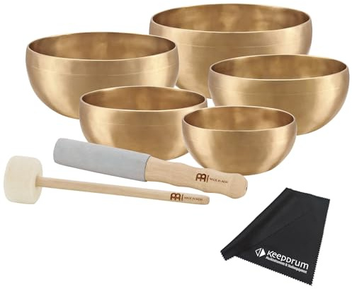 Meinl Sonic Energy SBU2950 Universal Serie Klangschalen Set + 2x Klangschalenschlägel / 5x Hülle/Filzringe + keepdrum Mikrofasertuch