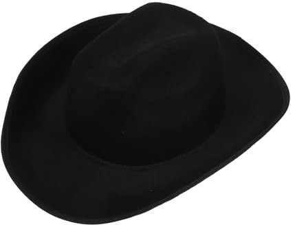 CORHAD Schwarzer Filz Cowboyhut für Damen und Herren, Westernhut