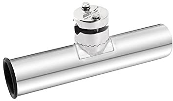 KOROBIE Rail Mount Marine Grad 316 Fischerbootstangenhalter Angelrute Rack Bracket Pole Unterstützung mit Klemme auf der Schiene 3/4 bis 1 Zoll 19-25mm Schiffs- und Yachtzubehör aus Edelstahl