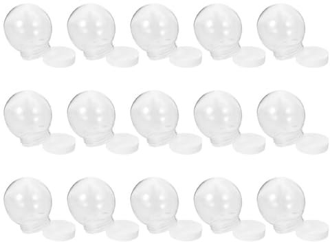 JECOMPRIS 15stücke Teiliges Schneekugel Transparente Kunststoffkugeln Für Kreative Winterdekoration Mit Abnehmbarem Deckel Für Persönliche Schneekugel Bastelprojekte