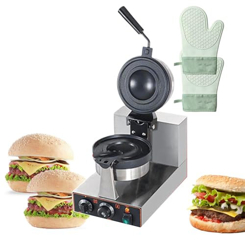 CAFIEDR Presse per Hamburger Commerciali, pressa per Hamburger elettrica con intervallo di Tempo 0-5 Minuti, pressa per Hamburger in Acciaio Inossidabile per Snack Bar, bancarella Mobile