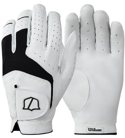 WILSON Staff Conform Golfhandschuh für Herren, Linke Hand, Weiß/Schwarz, Größe XXL
