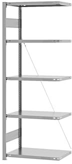 eurokraft | Steckregal | Bauart mittelschwer | einseitig | HxBxT 2000 x 750 x 400 mm | verzinkt | Anbauregal
