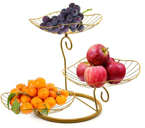evomosa Obst Etagere mit 3 Etagen Platzsparendes Obstkorb Etagere für die Familie, Stabil Und Ohne zu Zittern, Obstschale Modern, für Obst, Snacks