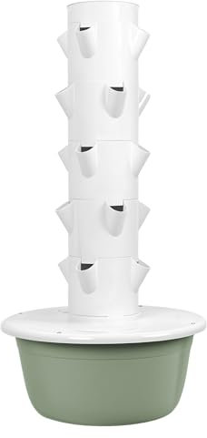 Torre hidropónica, sistema de cultivo hidropónico en torre, jardinera vertical, kit de jardín inteligente para interiores, kit de sistema de cultivo hidropónico en torre con bomba y tanque de agua móv