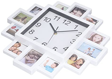 SEAFRONT Moderne Fotorahmen Wanduhr mit Personalisiertem DIY -Design, Großen Bildrahmen für Schlafzimmer, Büro und Studienraum