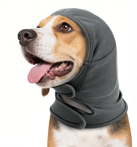 IECOii Ohrenschutz Für Hunde,Lärmschutz Hunde Ohrenschutz Hund Gehörschutz Für Hund Ohrenschützer HundHoodie Haustier Ohrenverband Haustier Lärmschutz Gehörschutz FürHunde Bei Feuerwerk(Grau,S)