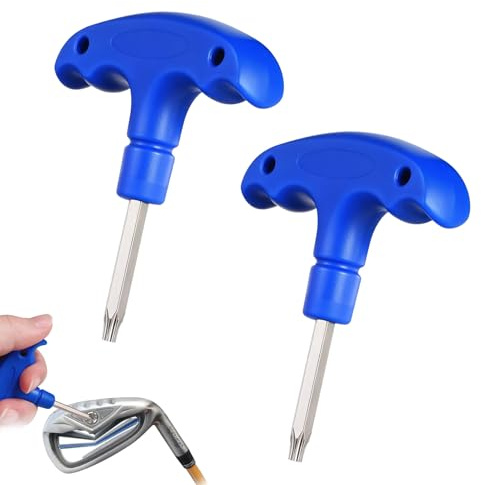 hinbkenla 2pcs Golf Torque Wrench,Golf Wrench,Golf Driver Tool,Stainless Steel Golf Club Adjustment,Golf Club Wrench,Driver Adjustment Tool For Club Driver Shaft Adapter,T20 (Blue) And T25 (Black)