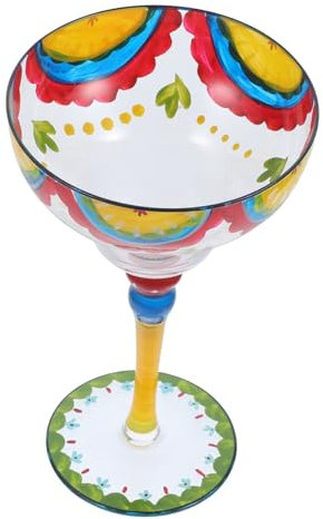 MUCKLILY Copa de Margarita Pintada Cristal Decorativa Elegante para Fiestas Bares y Banquetes 1 Pieza