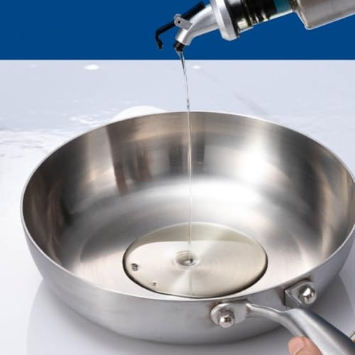 Padella per cottura a induzione, padella in acciaio inox, padella con coperchio, manico resistente al calore, riscaldamento uniforme per fornelli a gas, stufa elettrica (20 cm)