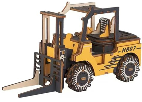 TRACYE Carrello Elevatore 3D Puzzle in Legno per Adulti, Modello di Ingranaggio Meccanico Kit, Autoassemblaggio Rompicapo Giocattol per Regali di Compleanno di Natale
