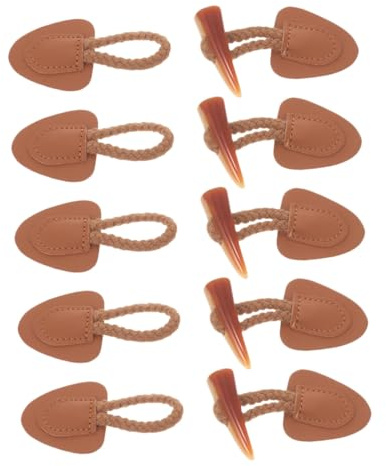 TOPBATHY 5 Stück Vintage Resin Horn Knebelknöpfe Robuste Mantelverschlussknöpfe für Wintermäntel und Jacken Stilvolle DIY nähknöpfe für Strickjacken und Outdoorbekleidung Braun