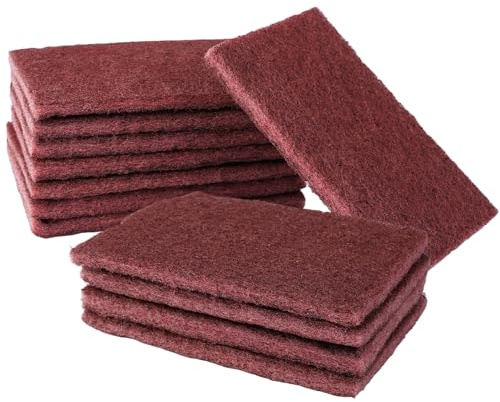 12 stycken skrubbsvampar nylon 15 cm x 10 cm, rengöringsfleece repfri kärl, kan skäras till mått, enkelt klyvning och avrundning, perfekt för slipning och skrubbning