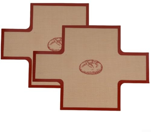 FACAIIO Lot de 2 moules à pain en silicone anti-adhésif pour faciliter le démoulage et le nettoyage, 37 x 27 cm