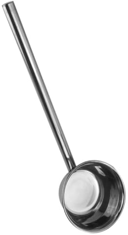 CLISPEED Cucharón de Metal Superficie Lisa de Acero Inoxidable Mango Largo y Diseño Práctico, Adecuado para Uso en Cocina y Jardín