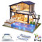 Cuteroom DIY Wooden Dolls House Handcraft Miniature Kit Model & Furniture-Time Apartment With Swimming Pool