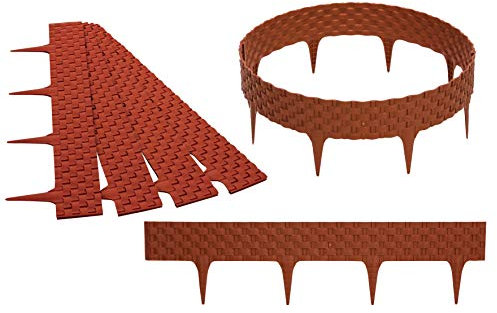 GARDENIX 3,2m Bordure de Jardin Rebord de Jardin Palisade pelouse Parterre Aspect Rattan Terracotta