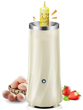 ZZBB Automatic Egg Roll Maker Mini Electric Egg Boiler Cup Omelette Breakfast Machine Cooking Tools Sausage Burrito Vertical Nonstick Easy Quick Egg Cooker,White