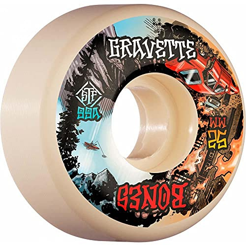 Bones STF Gravette Heaven & Hell - Ruote per skateboard 99A V2, 52 mm, colore: Bianco