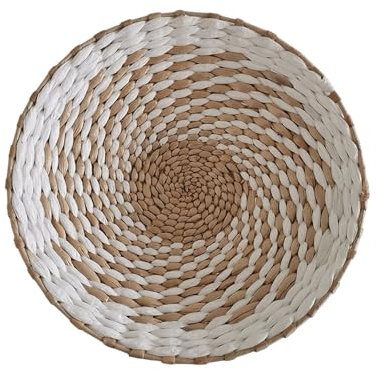 Srliya Juego de Cestas de Pared Tejidas para Colgar, Decoraciones de Pared de Fondo de Paja de Viento, Tejido a Mano para Habitación de Niños, Colgante Decorativo (7)