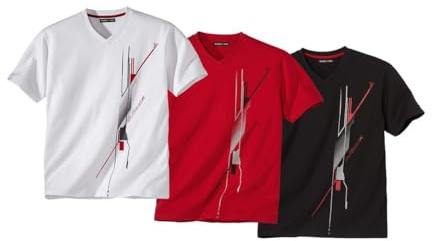ATLAS FOR MEN - Confezione da 3 T-Shirt - Magliette da Uomo a Manica Corta Collo V - Stile Sportivo e Comfort Ottimale - Disponibile nelle Taglie Grandi da M a 5XL