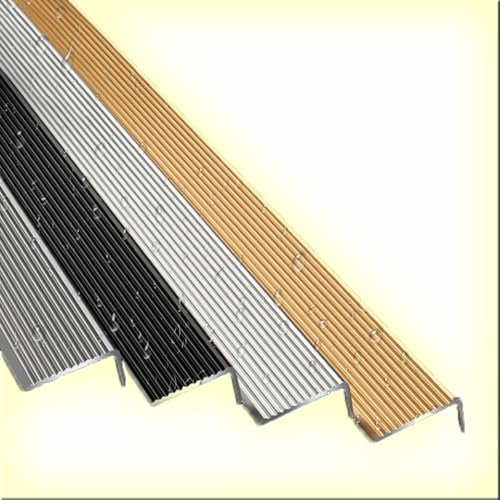 QTWLG Metall Treppenkantenprofil L-förmige Stufenkantenprofi 5CM*3CM Treppen Kantenschutz 90CM 120CM 100CM Winkelprofil Eckschutz Für Wände(Grey,90cm)