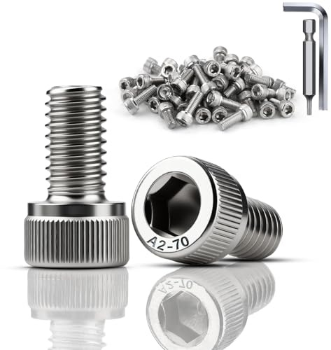 TXXATX 12 Stück Zylinderkopfschrauben M8x16 mm Schrauben Edelstahl A2 V2A DIN 912 Sechskantschrauben Zylinderschrauben mit Innensechskant Vollgewinde Inbusschrauben für Mechanische Möbelreparatur