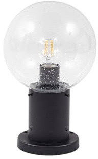 Lindby Außenleuchte Dangan (spritzwassergeschützt (Modern) in Transparent aus Glas (1 flammig, E27) - Wegeleuchte Pollerleuchte Wegelampe Sockelleuchte