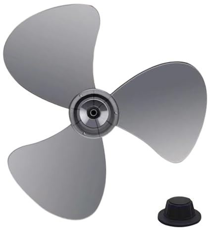 Générique Hélice 3 Pales 35cm Pour Ventilateur - Pièce De Rechange Avec Capot D'Écrou - Conception Durable En Polypropylène (PP) - Compatible Ventilateur Bureau Ou Sol - Usage Maison, Jardin, Atelier