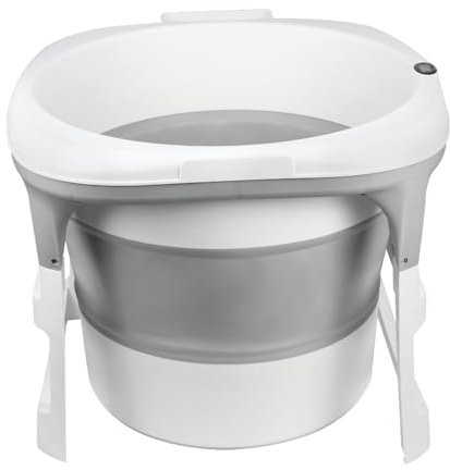 MUL-BOUTIQUE Baignoire pliable bébé,XXL baignoire bebe,Pour nouveau-né, Avec Petite plateforme, Pieds Antidérapants, Bouchon de Vidange -3 en 1