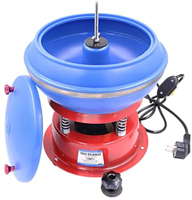 Machine à Polir Pierres, Polisseuse Vibratoire Compacte Tumbler Pour Métal Et Bijoux, Finition Humide Et Sec, Baril En Caoutchouc, Tambour Et Bol Vibrants