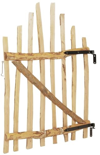 vidaXL Valla de arco de 100 x 120 cm, otros materiales, valla de arco natural, zona de entrada rústica, resistente a la intemperie, rejilla de madera, barrera de jardín, construcción de madera