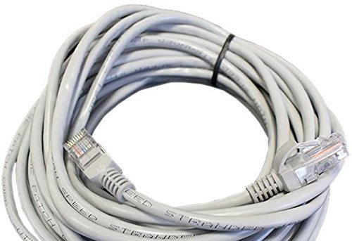 Cable de red LAN Ethernet teléfono CAT.5E casa oficina 5 – 10 – 20 – 30 m (metros 20, gris claro)