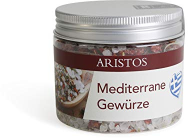 ARISTOS grobes Meersalz für Salzmühle aus Griechenland Refill | 200 g (Mediterrane Kräuter)