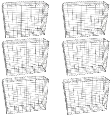 Monster Shop Gabion Baskets Mesh Wire Galvanised Steel Cages Stone Outdoor Basket Spiral Retaining Wall Planter Garden / 100 x 95 x 30cm / 6 Pack…