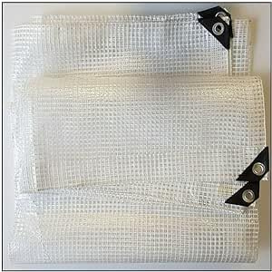 GARDIFLEX CLEAR REINFORCED TARPAULIN MESH & EYELETS VARIOUS SIZES + 6 X BUNGEES (2M x 3M)