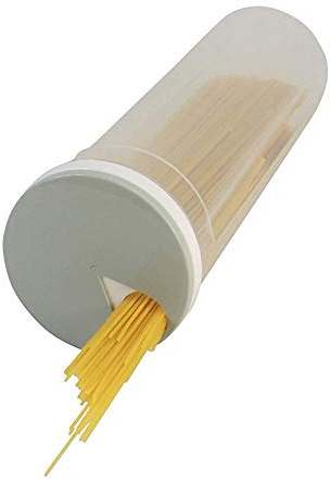 1PC Spaghetti Storage Container with Rotating Lid - Plastic Pasta Dispenser for Kitchen Organization