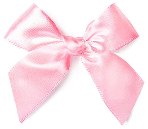 Duories 100 StüCk Klein Satinschleife Bandschleife geschenkband Handgemacht Satinband Bowknot für Geschenkverpackung,Handgemachtes DIY, Hochzeits(Rosa)