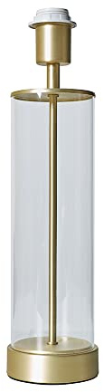MiniSun | Contemporary Matt Gold & Clear Tube Table Lamp Base | Table Lamps, Home Décor & Improvement Essential