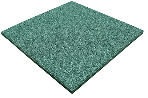 LANDGRID Fallschutzmatten Grün 50x50x4cm Gummimatten Spielplatzplatten Pool Schaukel Garten