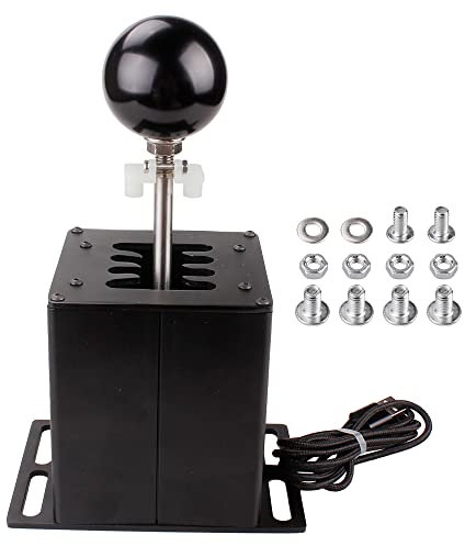 muge racing USB Simulator Shifter, Compatible with Logitech G29 G27 G25 G920 Thrustmaster T300RS/GT Steering Wheel Sequential H Gear Shifter Compatible with ATS ETS Dust WRC Sim Racing Games 7+R