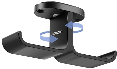 aceyoon Headphone Stand Rotatable Dual Headphone Hanger Stick-On Universal Gaming Headset Stand Multifunctional Headphone Holder Hook for Xbox, for Bose Headset etc