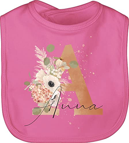 Baby Lätzchen - Mädchen Bekleidung kreativ Name und - Watercolor Anfangsbuchstabe I Geschenk mit Initiale Geschenke - Unisize - Pink - latz von taufpate personalisiertes baby-geschenk buchstaben a