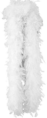 BYNYXI 2 Meter Flauschige Marabu Boa, 90g Natürliche Federboa Truthahnfedern DIY Basteln Federschal Girlande Federstola schwarz weiß Bunte Federboa für Tanzen Hochzeit Basteln Party Kostüm Dekoration